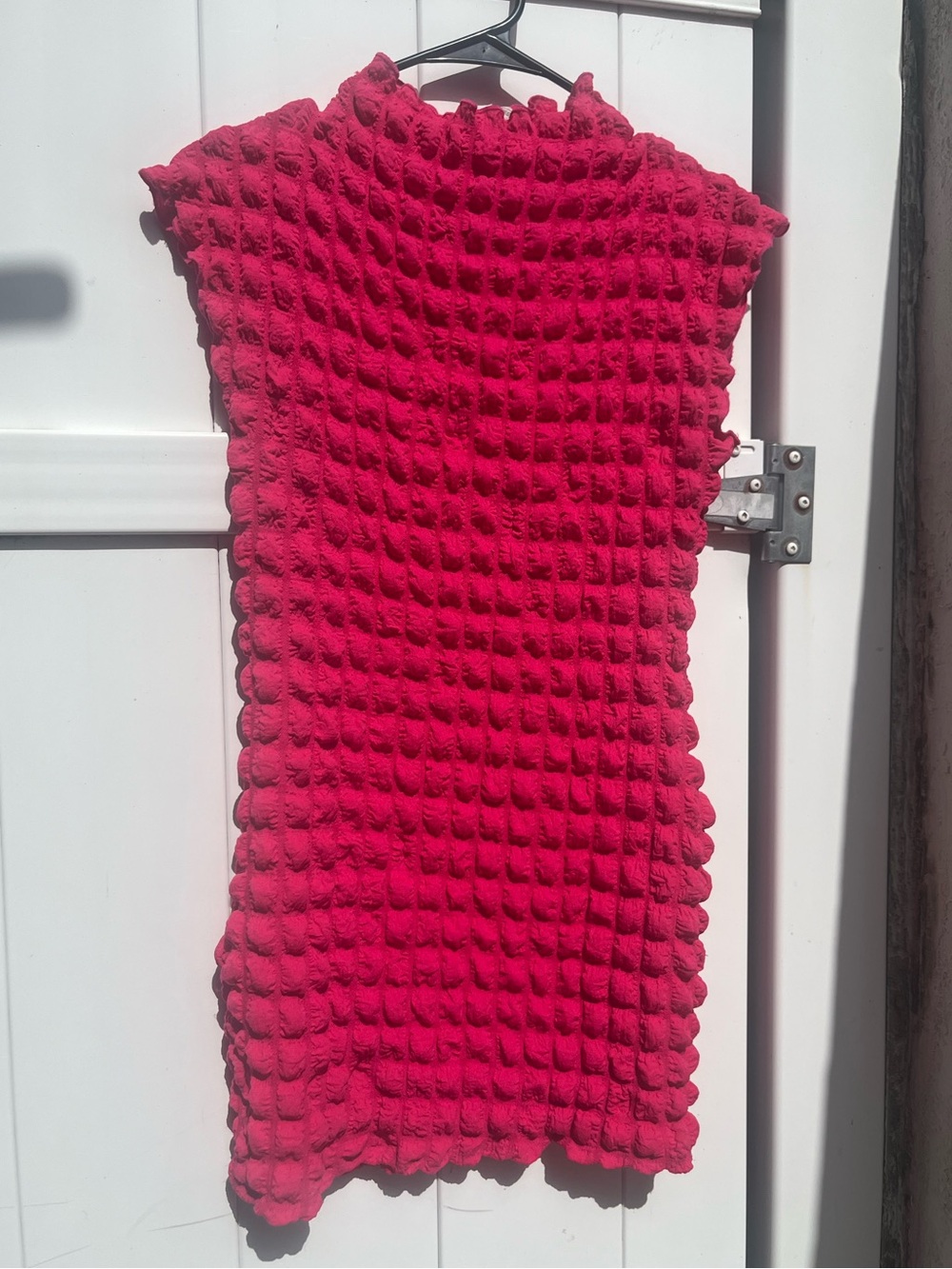 Charlotte Russe VTG Hot Pink Bubble Textured Barbiecore Party Dress Sz L - AS IS